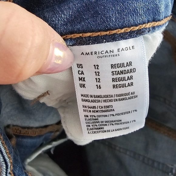 American Eagle High Rise Jegging Distressed Medium Wash 12R - Picture 8 of 8